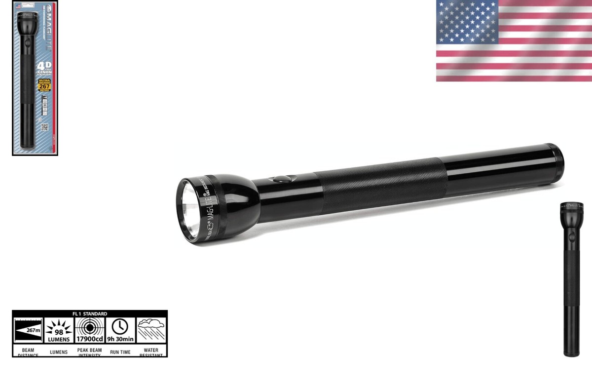 Mag-Lite Black 4-Cell D Flashlight - Premium Quality for