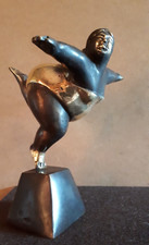 20cm Bronze Frau Figur Skulptur Sport lerin Turnerin Art Deco Gold Jugendstil