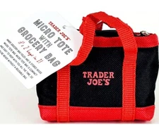 Trader Joe's MICRO TOTE BAG with Grocery Bag Inside BLACK - OUT OF STOCK‼️