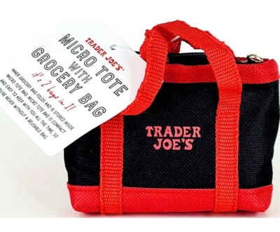 Trader Joe's MICRO TOTE BAG with Grocery Bag Inside BLACK - OUT OF STOCK 