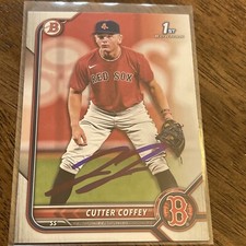 Cutter Coffey Auto 2022 Bowman Draft Paper Base #BD-200 - Boston Red Sox