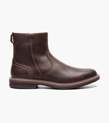 Florsheim Mens Norwalk Plain Toe Side Zip Boot Brown 13393-215 | eBay