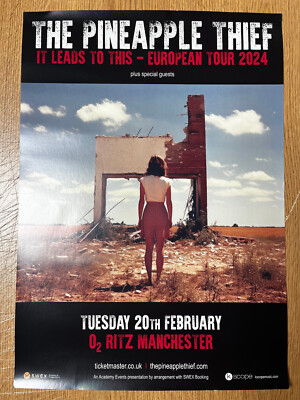 The Pineapple Thief O2 Ritz Manchester 20 Feb 2024 Promo A3 Gig Poster