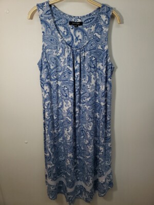 Ellen Tracy Womens Sleeveless Paisley Dress Size M Blue White | eBay Ellen Tracy Womens Sleeveless Paisley Dress Size M Blue White | eBay
