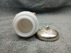 Milk Glass Cream Jar Avon Silver Tone Accent — photo 8