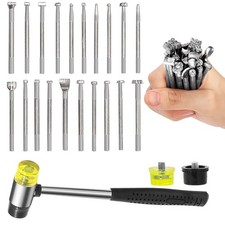 23Pcs Leather Stamping Tools, Leather Stamping Kit Contains 20Pcs 4'' Differe...