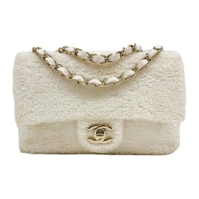 CHANEL Mini Classic Flap 2019 White Sequin Shoulder Bag | eBay