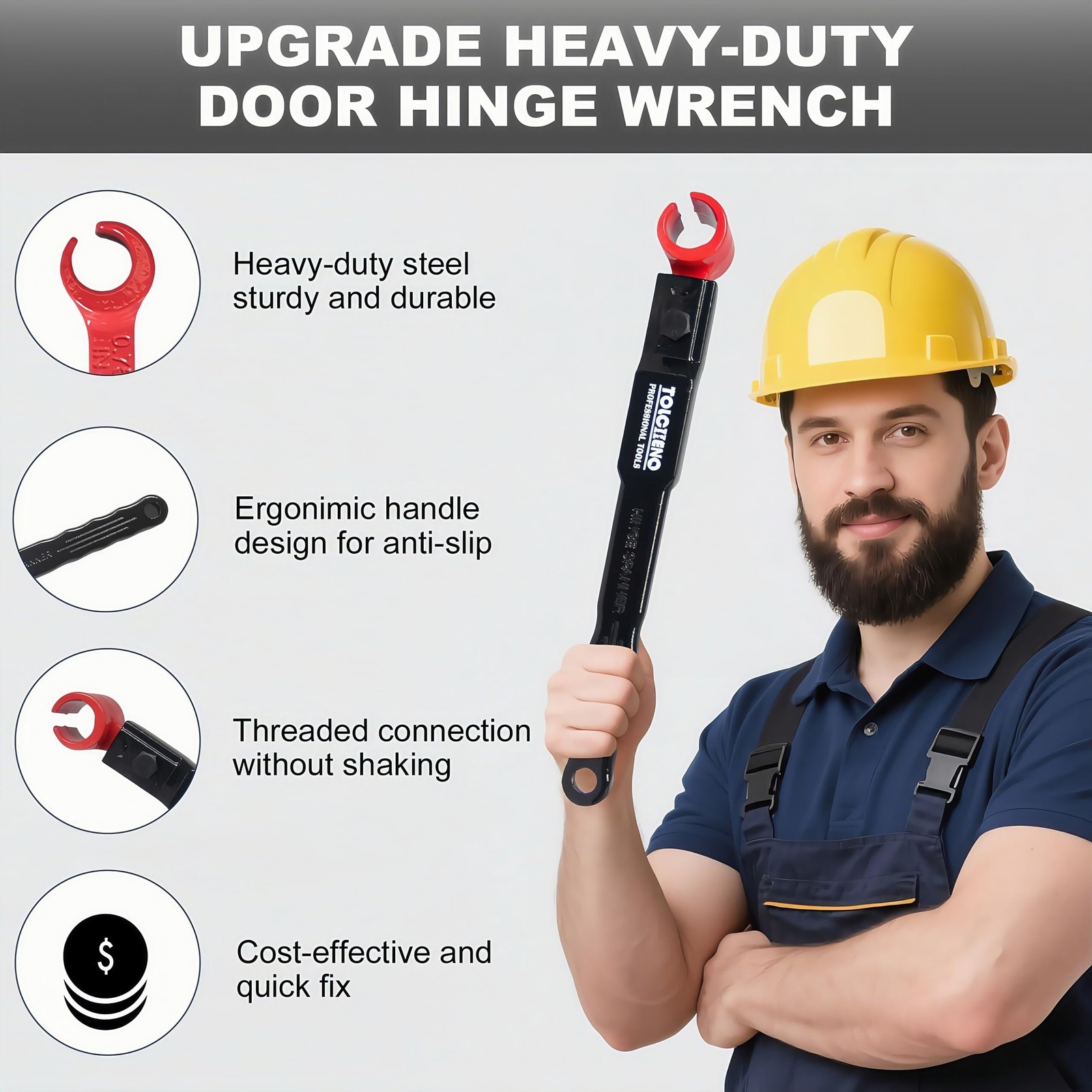 6 in 1 Door Hinge Adjustment Tool, Hinge Gap Adjusting Wrench for Residential...