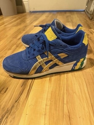ASICS GT-II 2 KITH FUTBOL EQUIPMENT KFE BRAZIL BLUE GREEN GOLD H40JK Size 10