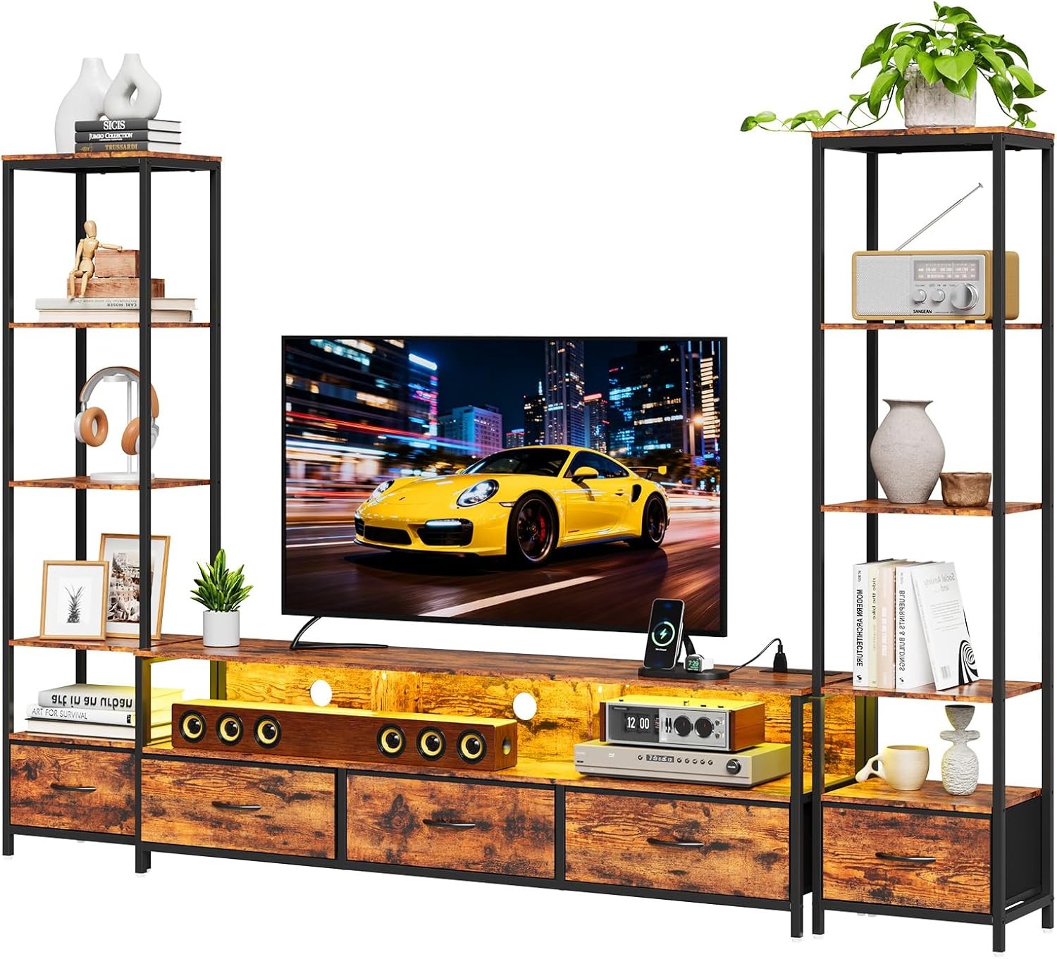 With Storage With 5-tier Bookshelf,5-tier Open Bookshelf,spa