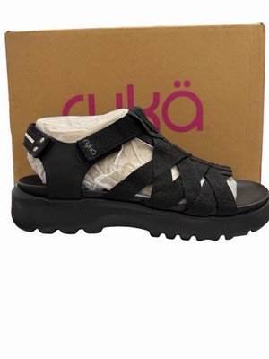 NWT~ Ryka sz 7.5 M Blissful Strappy Black Sandals Activ Foam Women's Athletic