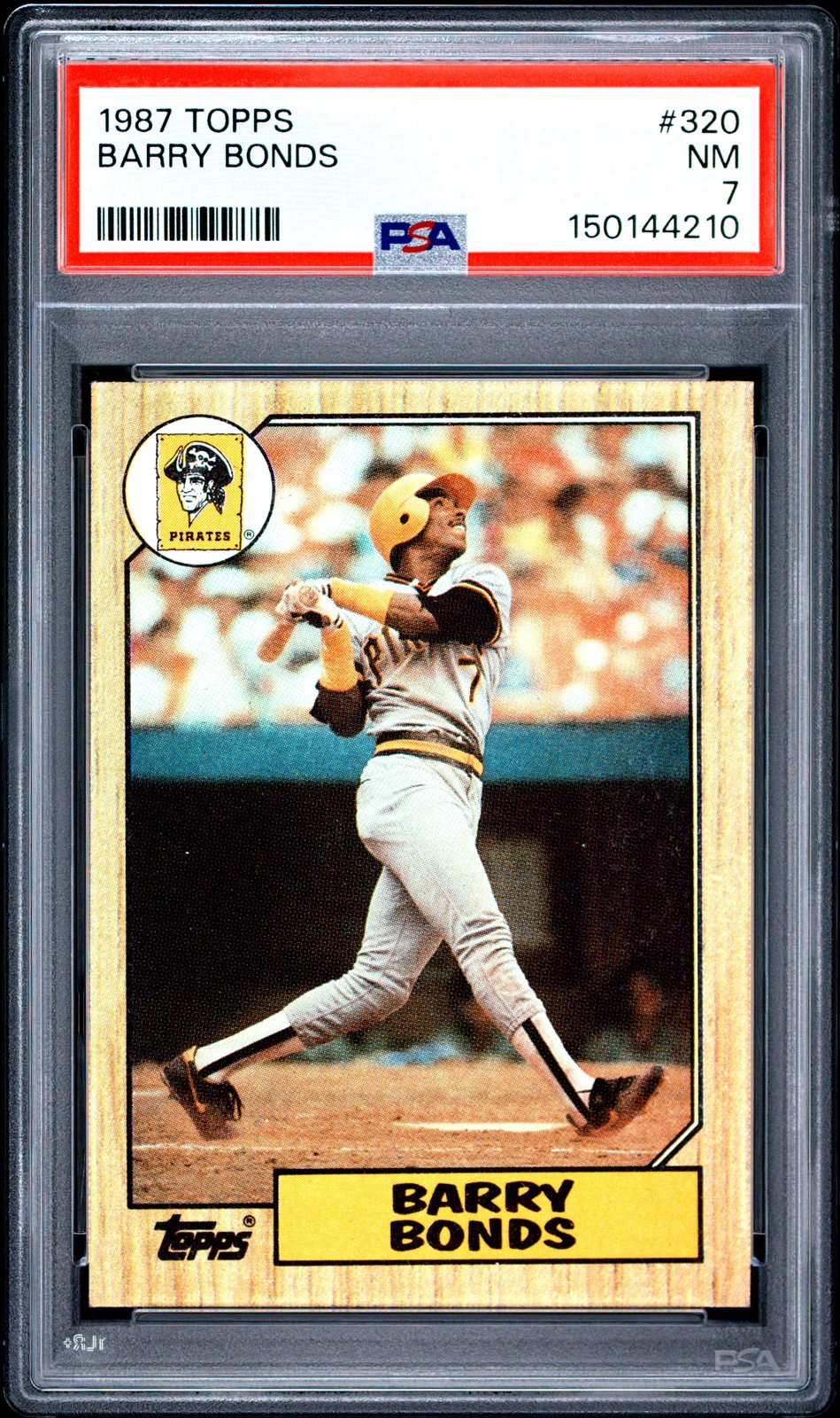 1987 TOPPS #320 BARRY BONDS ROOKIE RC PSA 7 view 1