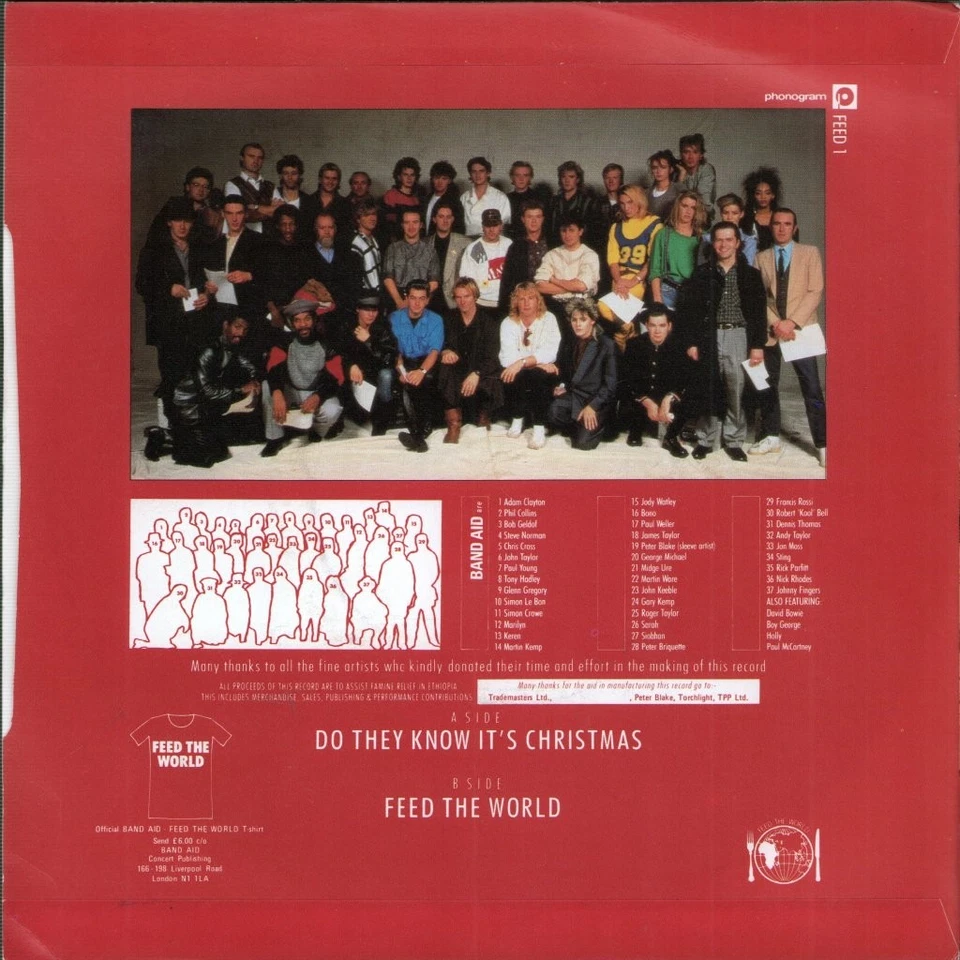 Band Aid Do They Know It's Christmas 7" vinyl UK Mercury 1984 paper labels - Image 2 of 4