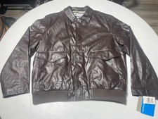 NWT Columbia Faux Leather Full Zip Bomber Jacket Men's Size XL Brown New