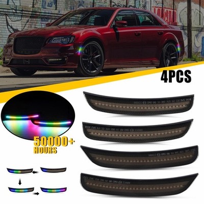 RGB Rear Bumper LED Side Marker Lights Multi Color For Chrysler 300 300S 2015-23