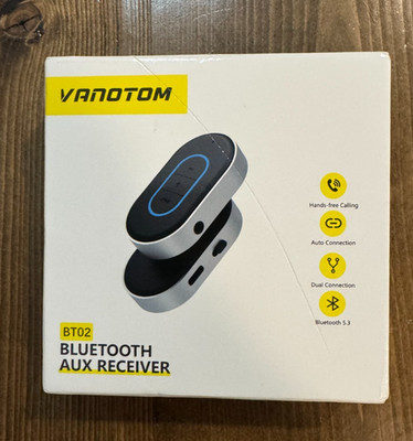 NEW Vanotom BT02 Bluetooth 5.3 AUX Receiver Dual Connection Hands Free Audio Kit