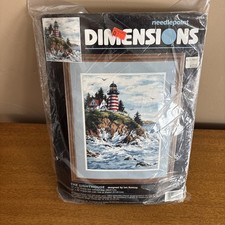 1997 Dimensions 12"x16" Needlepoint KIt "The Lighthouse" by Ian Ramsay