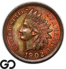 1902 Indian Head Cent Penny, Razor Sharp Beautiful Solid Gem BU++ RB