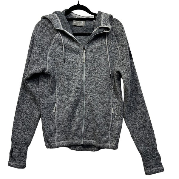 Outrak Grey Marle Zip Up Hoodie Womens Size 12 Fleece Preloved