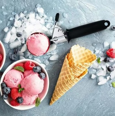 Ice Cream Scoop with Trigger Fruit Scoop with Comfort Grip Handle StainlessSteel