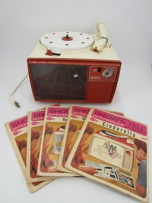 Show N Tell Phono Viewer & Complete Record, Slide Sets - Player for Parts As Is