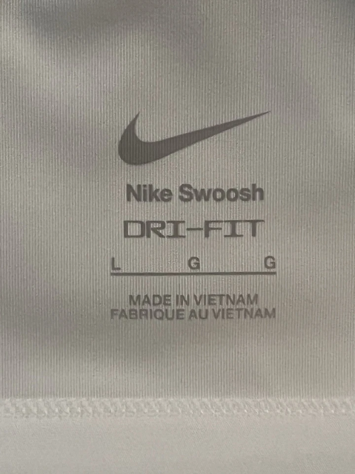 Nike Swoosh Women’s Large Medium Support Padded Racerback Sports Bra White - Image 3 of 4