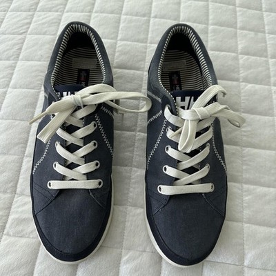 Helly Hansen Shoes Mens 9 Latitude 92 Blue Canvas Sneaker Casual Nautical Preppy