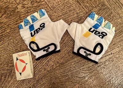 Fahrradhandschuhe Leder und Lycra Vintage Nalini NOS Team Gan für Heroica Gr. L