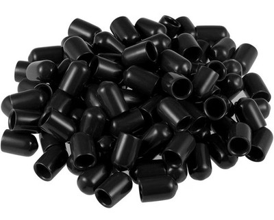 uxcell 100pcs Black Rubber End Caps Mixed Sizes