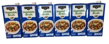 Lot of 6 Vegetable Broth - 32oz per box - Clover Valley ™-Fat Free- 