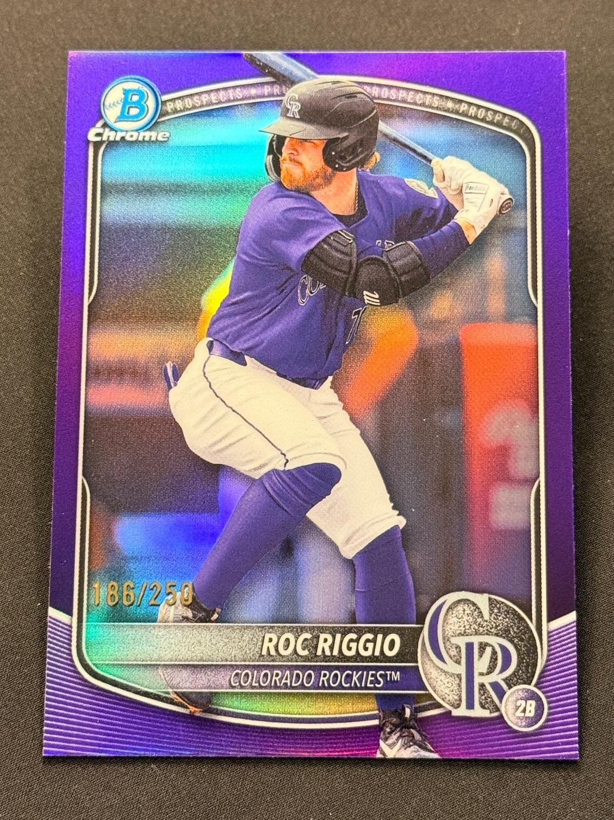 2025 Bowman Draft Chrome Purple Color Match Roc Riggio #BDC-19 /250 Rockies