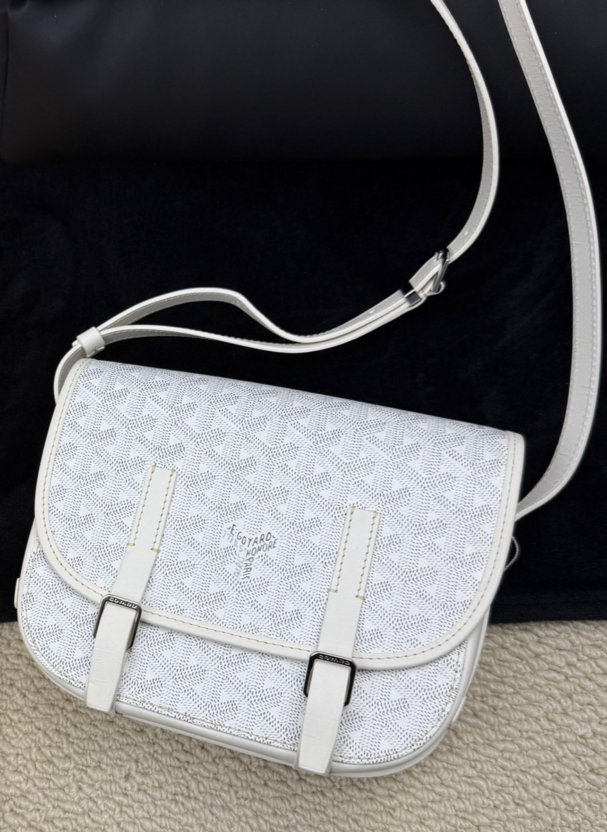 GOYARD ショルダーバッグ ホワイト Goyard PM Goyardine Canvas Monogram Shoulder Crossbody Bag Women