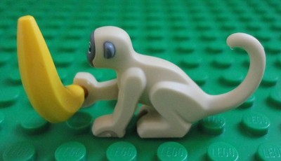 LEGO Tan Monkey Mini Figure with Banana