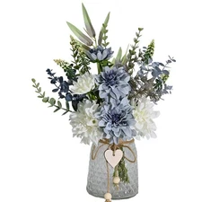 Artificial Flower Arrangement in Vase Table Centerpiece for Dining Room Home ...