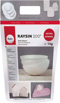 RAYHER HOBBY Rayher 3699000 Raysin 200 Gießpulver 1Kg, Gießmasse Weiß, Reliefgie