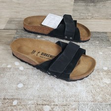 Birkenstock Oita Womens Slide Sandals Sz 5 Black Suede Leather Narrow Slip On