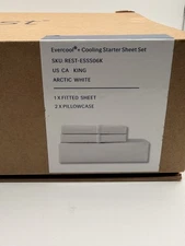REST Evercool+ Starter Sheet Set - Cali King - White - Cooling Bedding 3PCS 