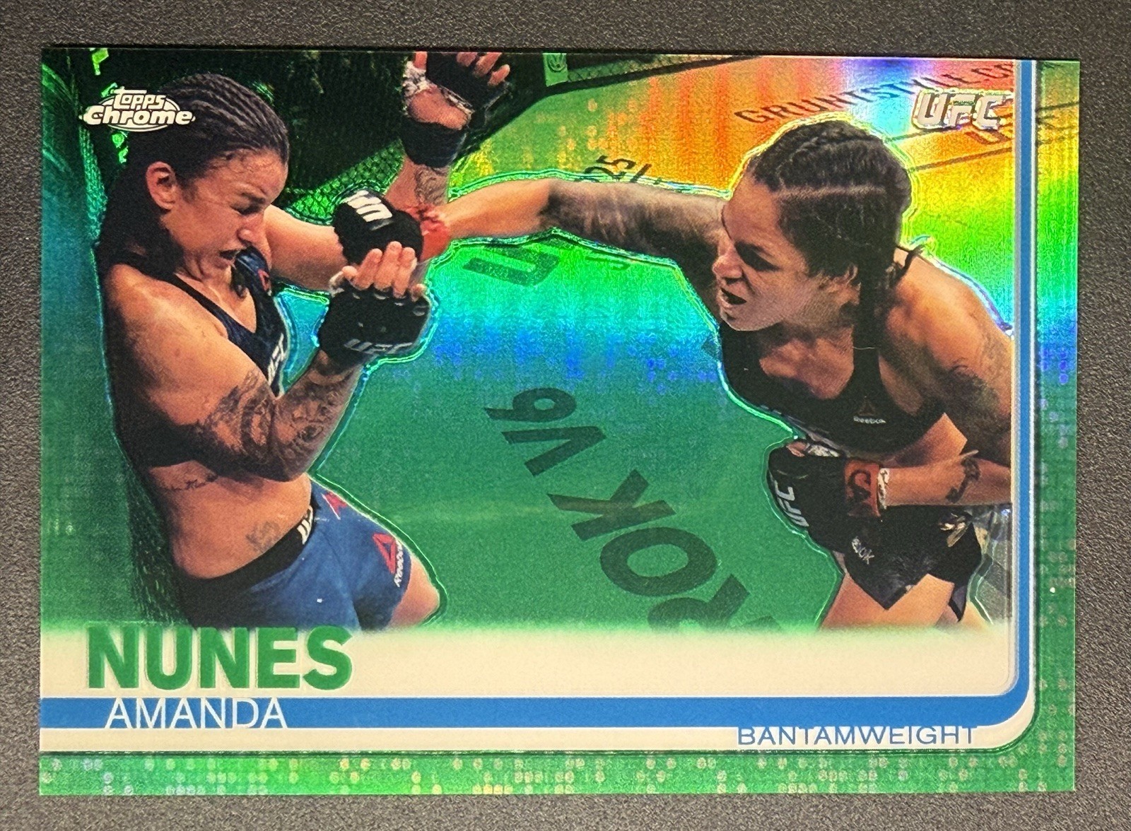 2019 Topps Chrome UFC Amanda Nunes #100 Green Refractor /99
