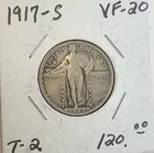 1917 S,  STANDING LIBERTY QUARTER, TYPE 2