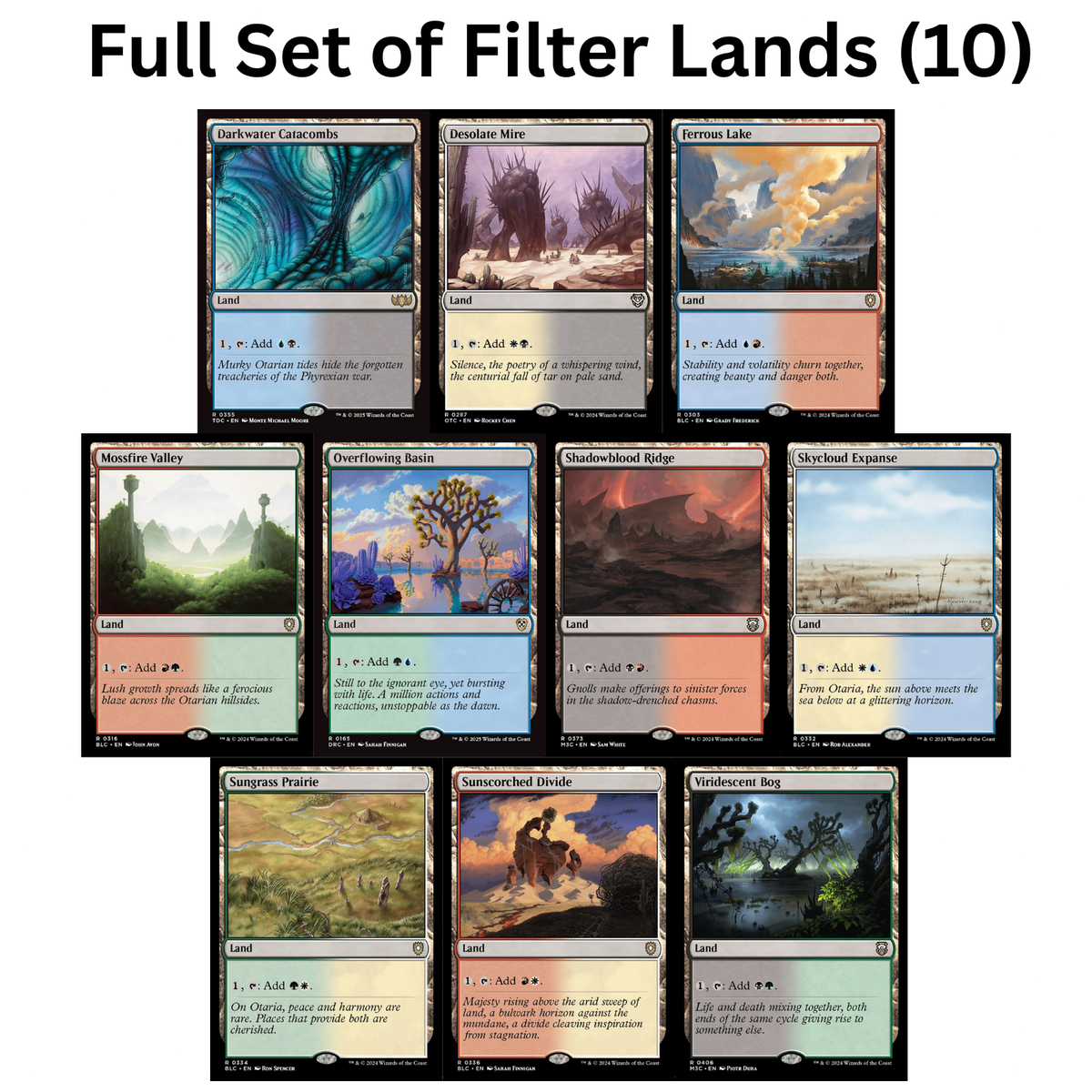 magic the gathering rare land cards Filter Lands MTG Dual Lands Full Set All 10 Rare Untapped Magic Commander  EDH