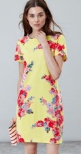 Joules Lemon Yellow Riviera Floral Shift Dress Size 10 EUC