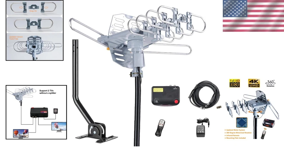 Digital TV Antenna - 360 Rotation - Infrared Remote - 2 TVs - Image 2 of 4