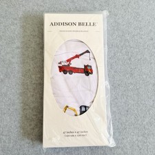 ADDISON BELLE Muslin Swaddle Blanket Construction Trucks 47 x47 Premium Knit NEW