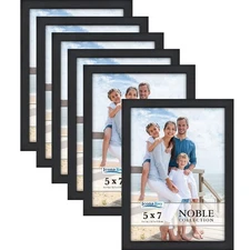 Icona Bay 5x7 Picture Frames (Black, 6 Pack), Modern Professional Frame Set, ...