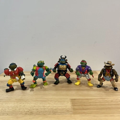 TMNT Teenage Mutant Ninja Turtle Vintage Action Figure Lot Surfer Rocker Cowboy
