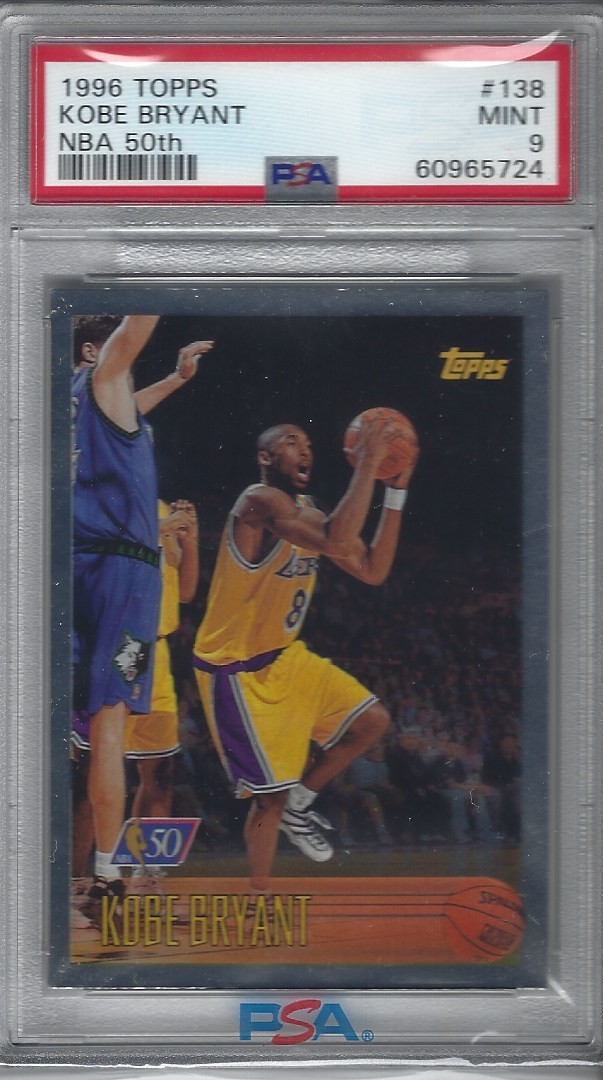 1996 TOPPS "NBA 50TH" #138 KOBE BRYANT RC PSA 9