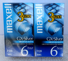 Maxell GX-Silver High Quality T-120 Blank VHS Video Cassette VCR Tape Lot Of 6