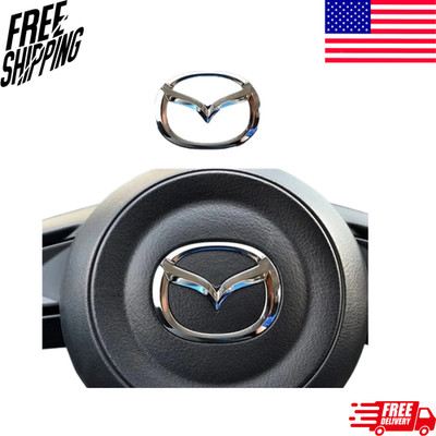 For Mazda 3 6 CX-5 CX-9 CX-3 Chrome Silver Car Steering Wheel Emblem Badge NEW
