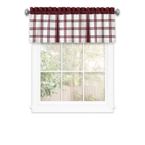 Kate Aurora Country Plaid Windowpane Rod Pocket Window Valance - Assorted Colors - Picture 8 of 25