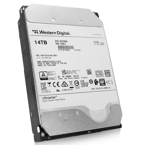 WD Ultrastar DC HC550 14TB 7.2K SAS 12Gb/s 3.5" HDD - WUH721814AL5201-0F38527 - Afbeelding 6 van 8